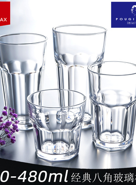 BLINKMAX玻璃杯家用八角杯复古杯子套装酒店餐饮杯子八边杯客杯