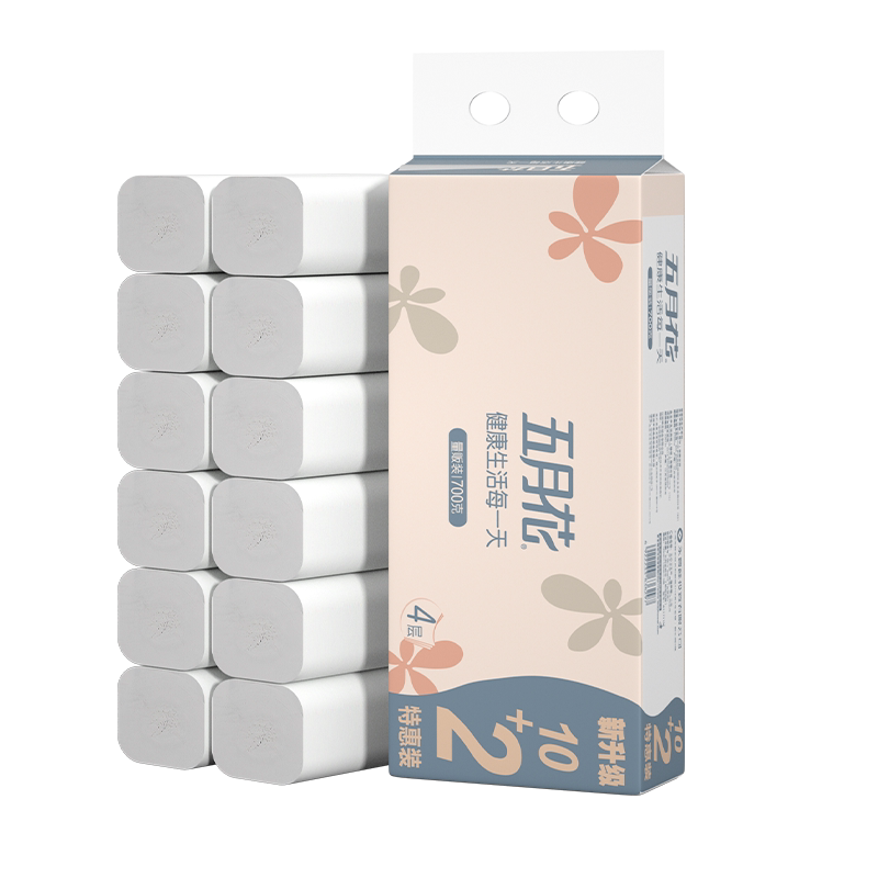 五月花无芯卷纸12卷一提厕所用纸卫生纸tjb