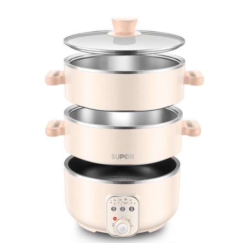 苏泊尔双层煲体电蒸锅米色