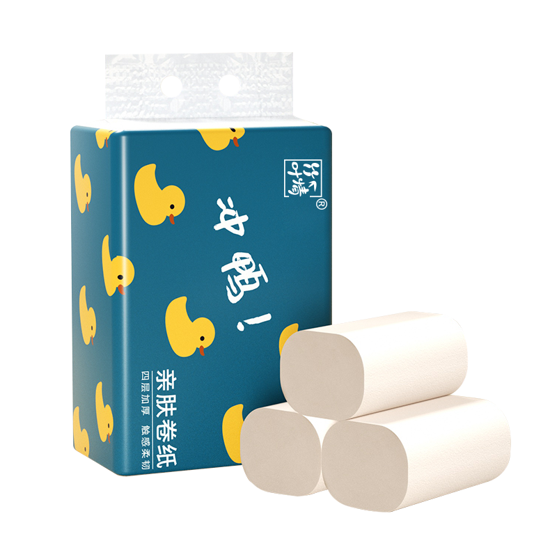 蓝漂 竹叶情本色扁卷纸 6卷*1提-hffc