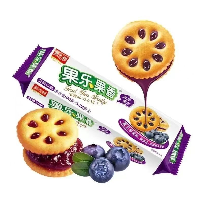 【品牌折扣】嘉士利果乐果酱夹心饼干 205g*3 蓝莓味