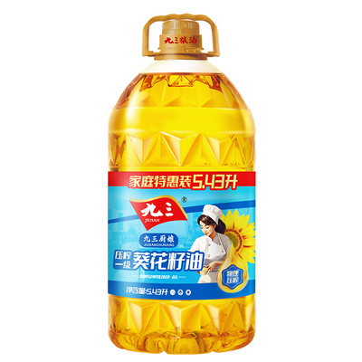 九三厨娘物理压榨葵花籽油 5.43L清香健康家庭烹饪油大容量桶装