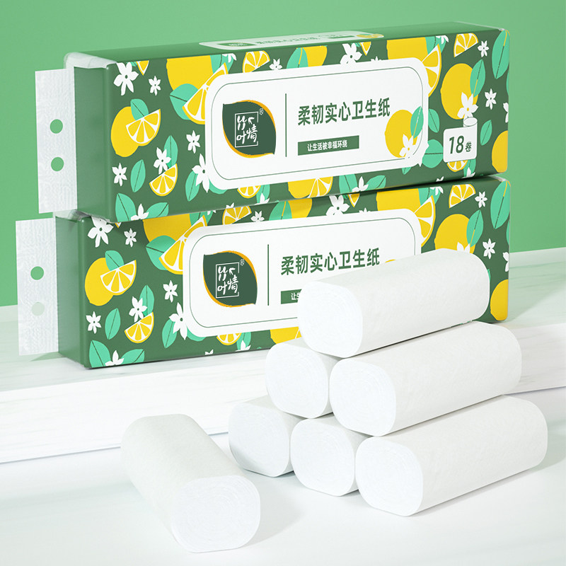 竹叶情 白色扁卷纸 54卷(18卷*3提))【qyg】
