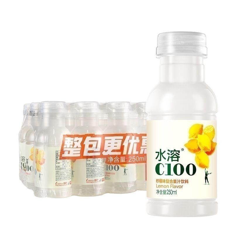 农夫山泉水溶C100柠檬味复合果汁250ml*12瓶