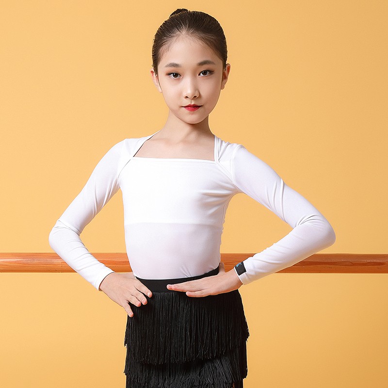 女童拉丁舞长袖上衣练功服