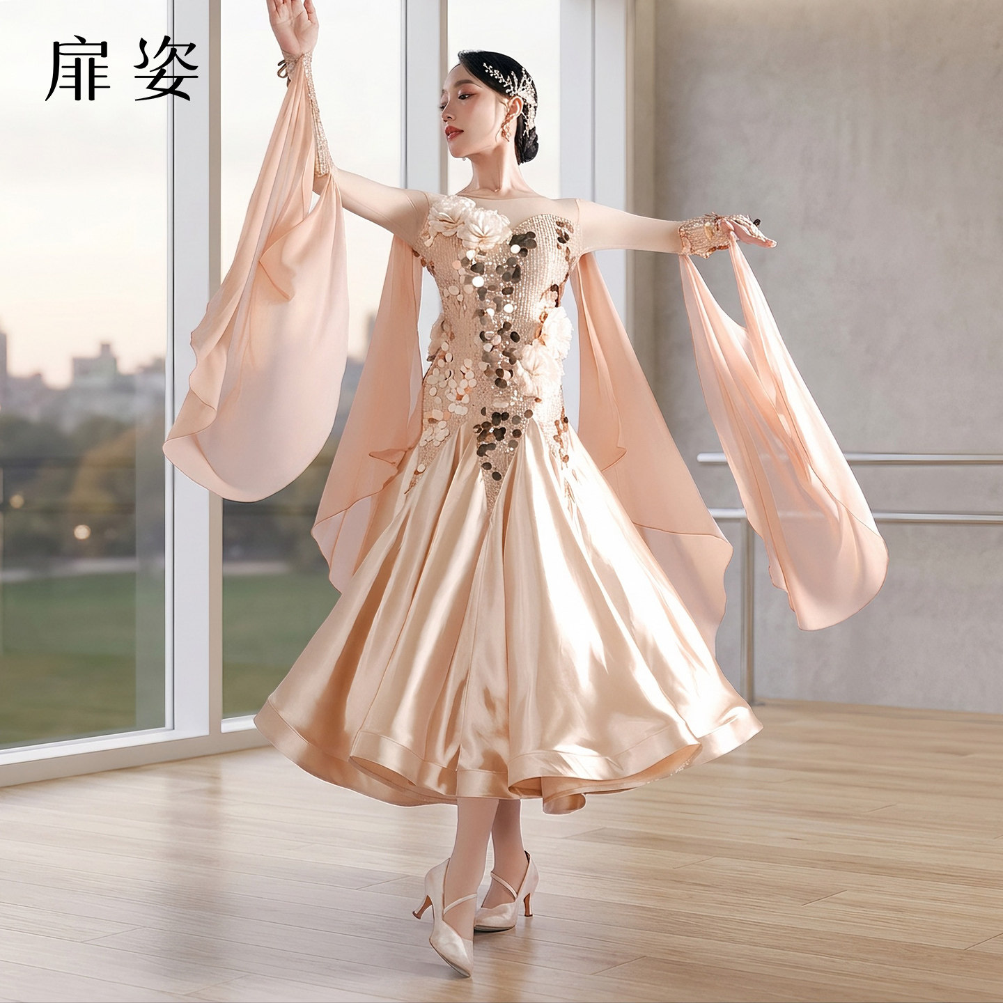 女士专业摩登舞高档比赛服