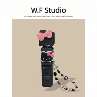 适用大疆pocket3保护壳立体可爱闪钻kitty猫大疆运动相机防摔软壳