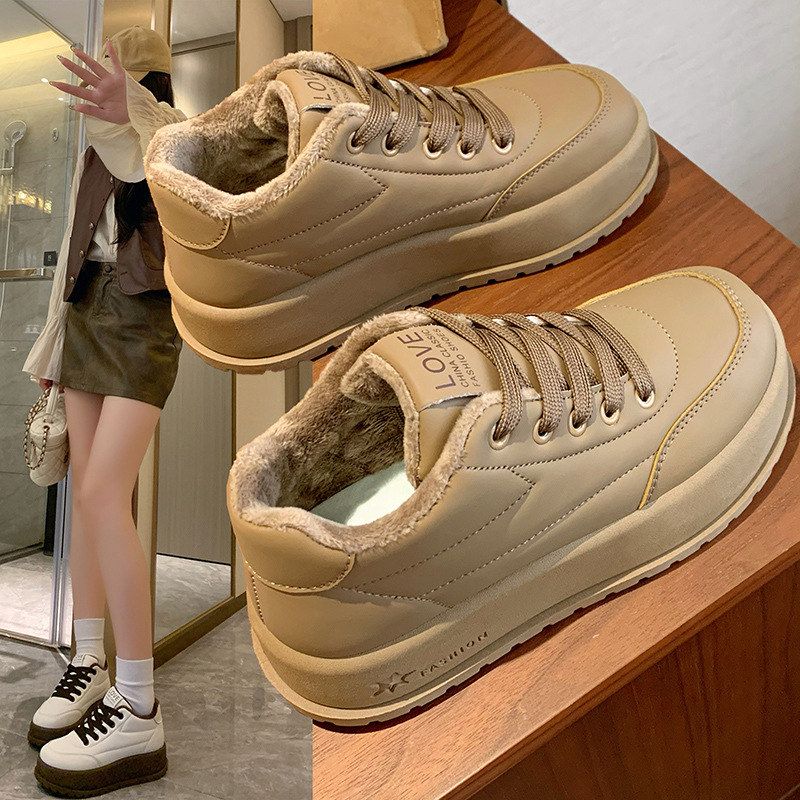 2025冬季加绒小白鞋新款韩版ins