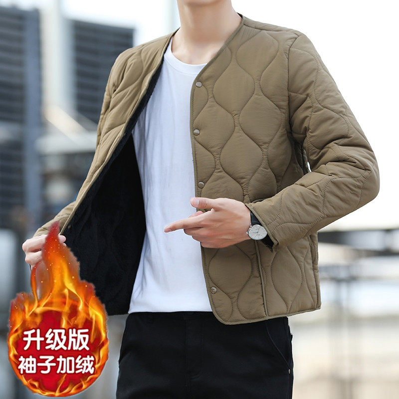 轻薄羽绒棉衣男冬季加绒加厚内胆棉服短款打底内穿小棉袄冬装外套