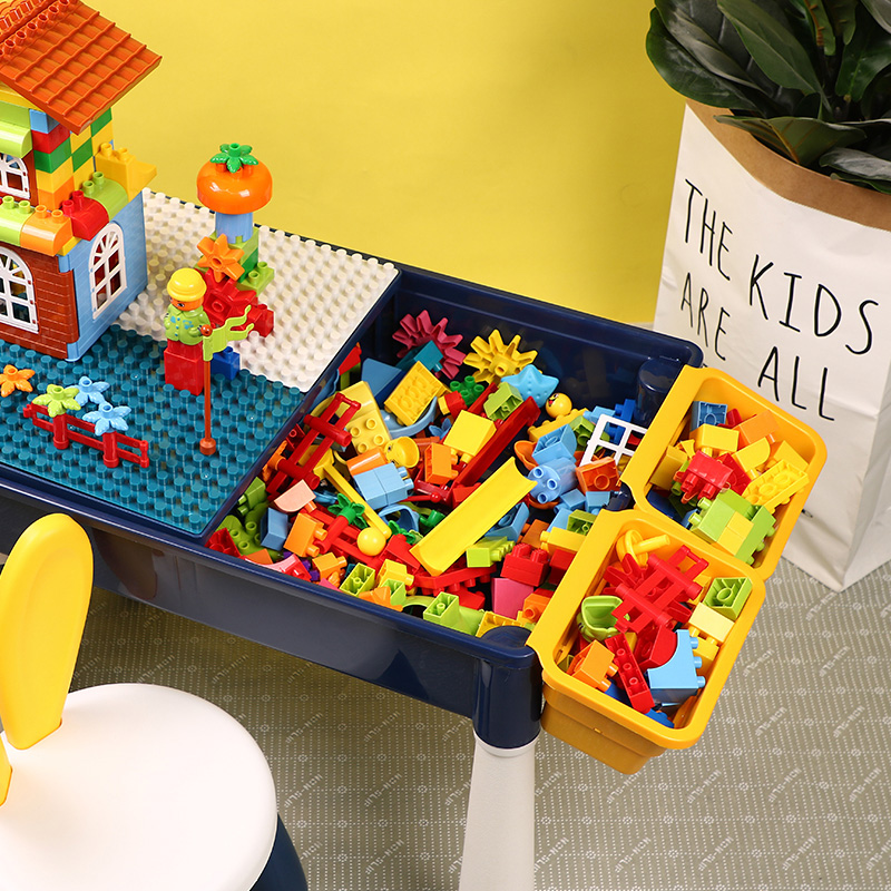 儿童多功能游戏桌积木桌子宝宝益智桌椅套装收纳台学习玩具桌