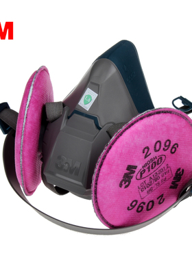 3M6502硅胶防毒面具配2096防打磨粉尘微量有机气体异味尾气面罩