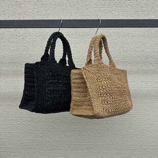 AT THE BAGEL2024草编包手工编织韩国东大门拉菲草手提女包