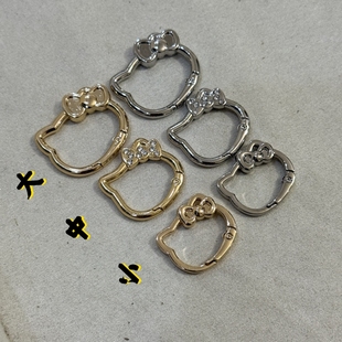 划算千汇Kt猫头合金开口弹簧圈diy手机链钥匙扣挂扣配件 5个装