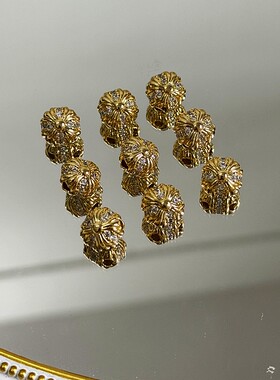 18k金配件diy蝴蝶结流苏四通隔珠手串项链配饰手工手绳手链饰品