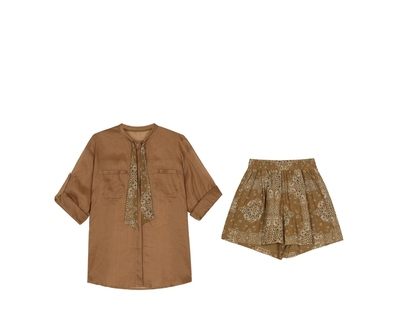 高奢系列设计师款夏季时尚100苎麻套装25HG2038