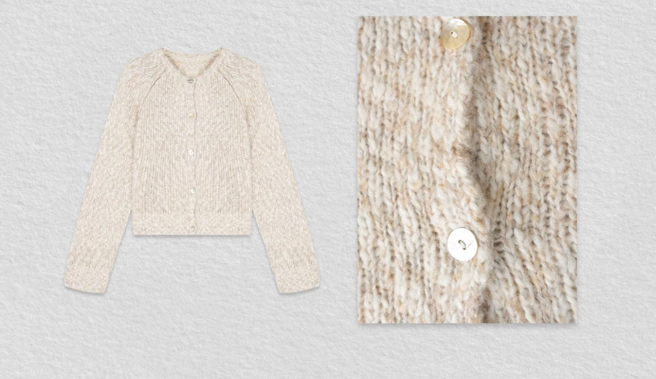 圆领长袖针织开衫女羊毛小香风软糯设计感上衣HBA352,女装/女士精品,毛衣,淘宝优惠券,粉丝福利购,淘宝优惠卷