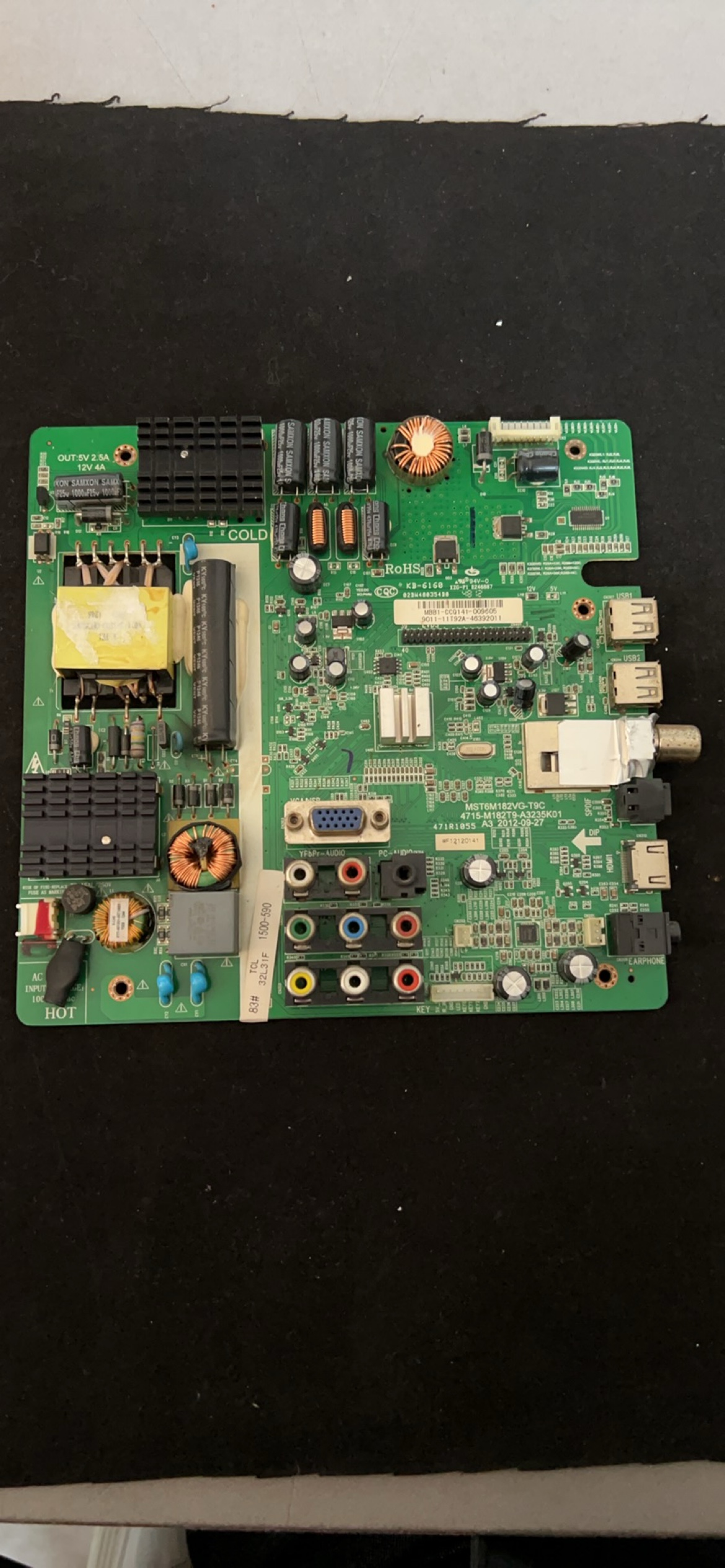 飞利浦32PFL1335/T3电视机主板M182T9 MST6M182VG-T9C屏K320WD2