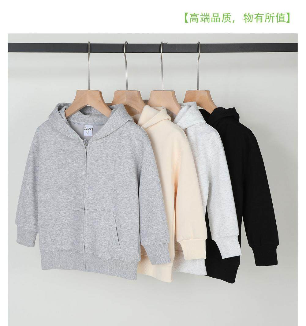 儿童纯棉外套拉链连帽卫衣秋冬幼儿园小学学校活动班服童装印logo