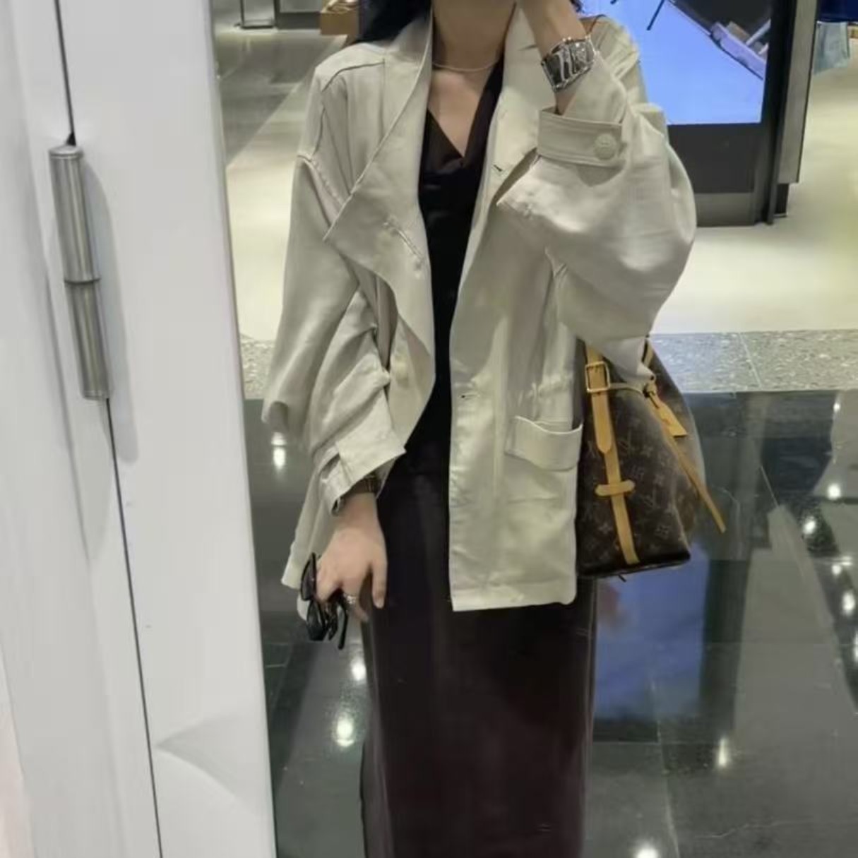 【纸片人风衣】天丝亚麻廓形蝙蝠风衣