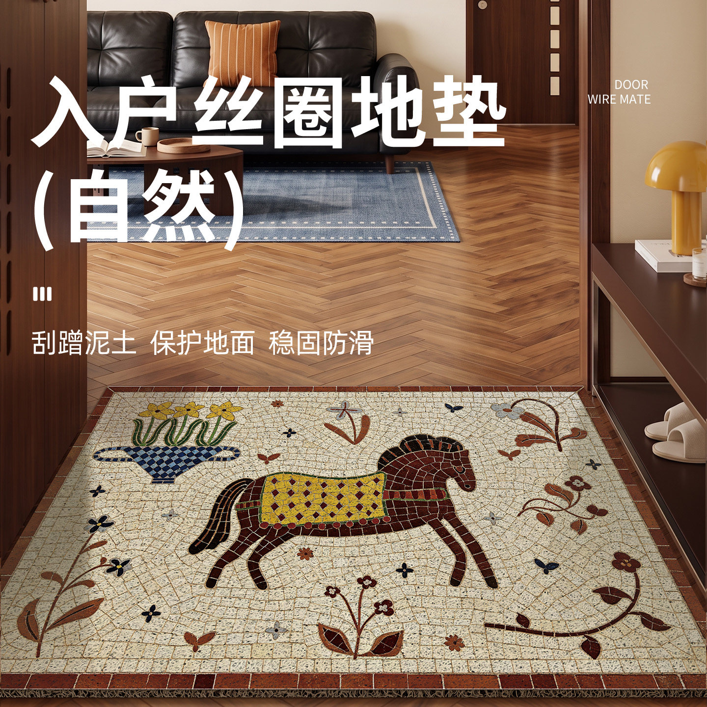 新款入户门地垫室内门口进门地毯家用室外丝圈防滑脚垫入户门垫图片