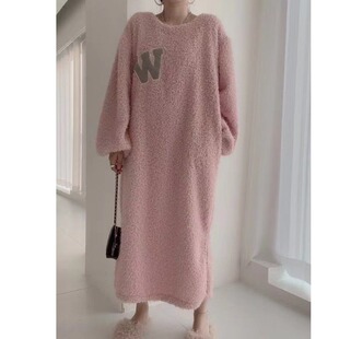 韩国chic泡泡袖连衣裙大码胖MM休闲百搭收腰连衣裙女2025秋冬新品