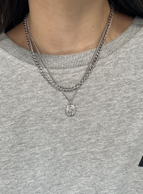 双层项链女ins轻奢百搭高级感毛