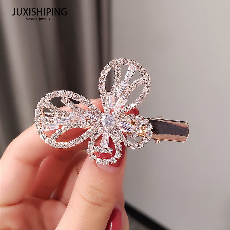 超仙奢华锆石蝴蝶女鸭嘴夹发饰高级感ins潮韩版网红冷淡风刘海夹