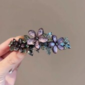 日韩发夹后脑勺半扎弹簧夹横夹一字夹顶夹气质四叶草花朵发卡头饰