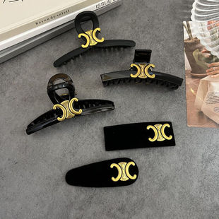 韩国东大门中古塞林凯旋门鲨鱼夹大号发抓刘海夹复古做旧BB夹边夹