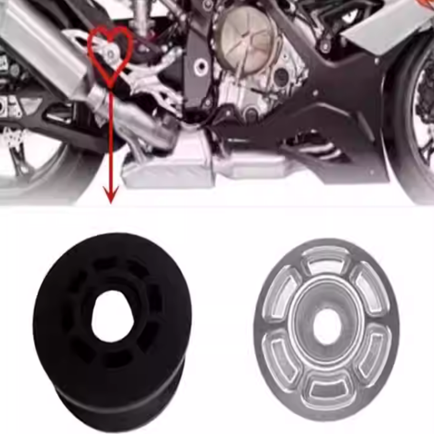 适用S1000R RR XR 排气吊架螺母螺帽螺丝盖 缓冲防震硅胶套