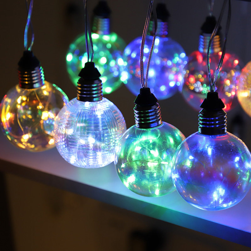 创意风七彩复古户外庭院灯串防水