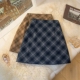 港味百搭格子半身裙女2024秋冬防走光高腰a字裙显瘦包臀打底短裙