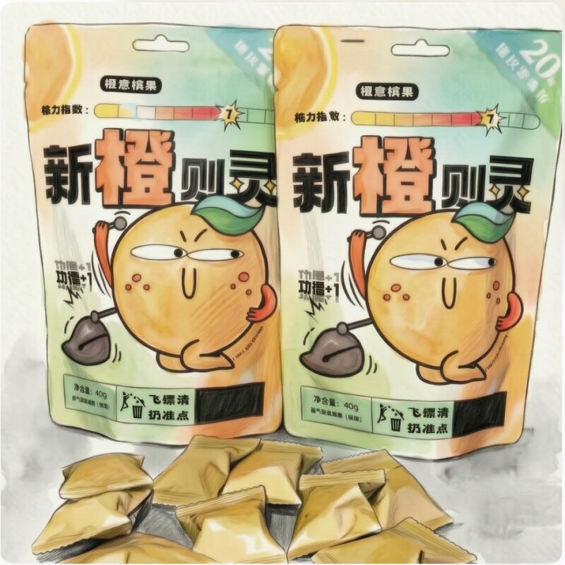 槟气20元橙子味新橙则灵新型科技胶果商超同款【无奖烫码】