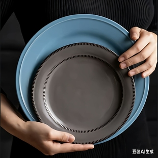 陶瓷高温釉下彩菜盘饭碗咖啡杯陶瓷草帽盘 无畏系列 Camus say