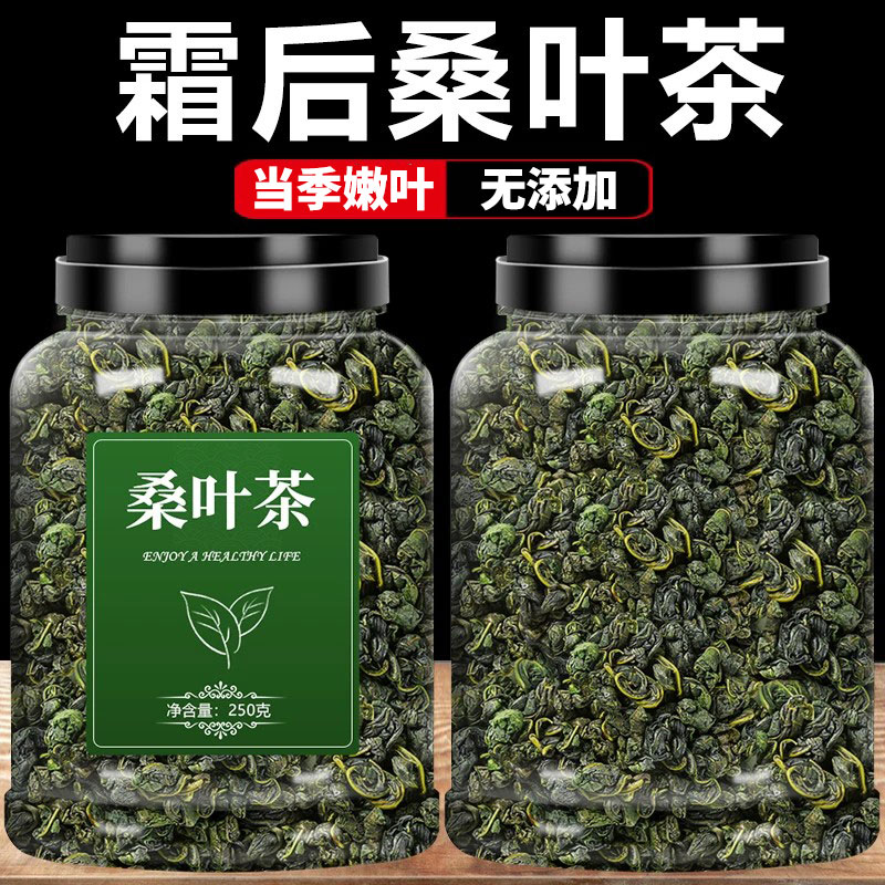 霜打桑叶茶官方旗舰店霜降秋后新鲜桑树桑葚叶的功效与作用中药材图片