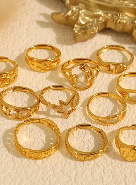 极简风格戒指个性指环轻奢气质小众高级感几何线条食指戒