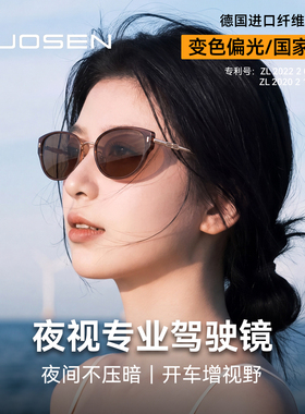 茶色猫眼墨镜变色偏光夜视眼镜