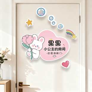 创意ins风小公主房间门贴牌女孩卧室布置装饰儿童房改造物件挂饰