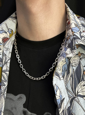 STAYSTRONG原创不掉色嘻哈项链高级感男女百搭钛钢刻字锁骨素链条