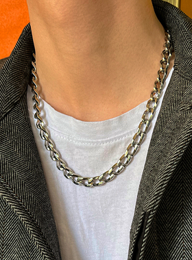 STAYSTRONG潮牌男女古巴链钛钢不掉色痞帅调节项链嘻哈风链锁骨链
