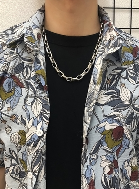 STAYSTRONG钛钢项坠ins潮男女嘻哈古巴颈粗链工业高级感金属项链