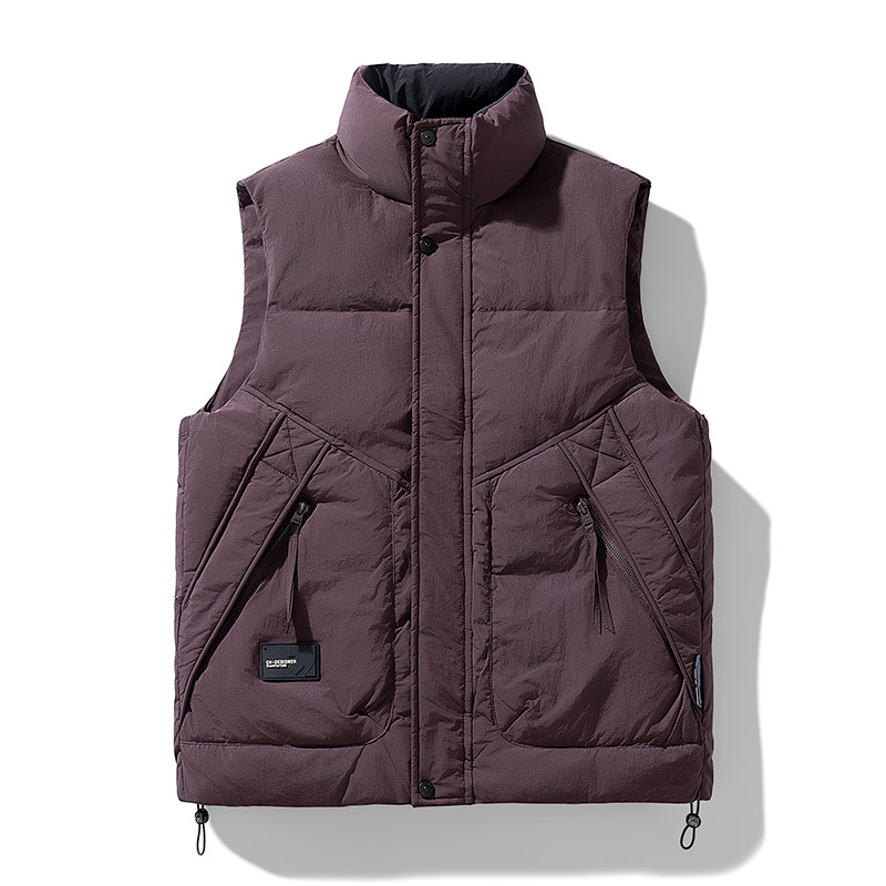 NASA官方联名2025新款羽绒马甲男女潮牌工装立领外套情侣鸭绒多口