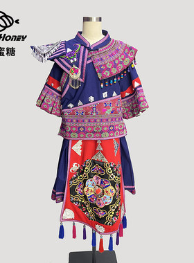 出租秀服广西三月三少数民族高定服饰毛南族非遗服装租赁旅拍写真