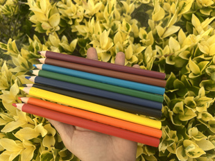 9支出口1厘米直径三角杆粗杆05mm加粗芯油性彩铅笔