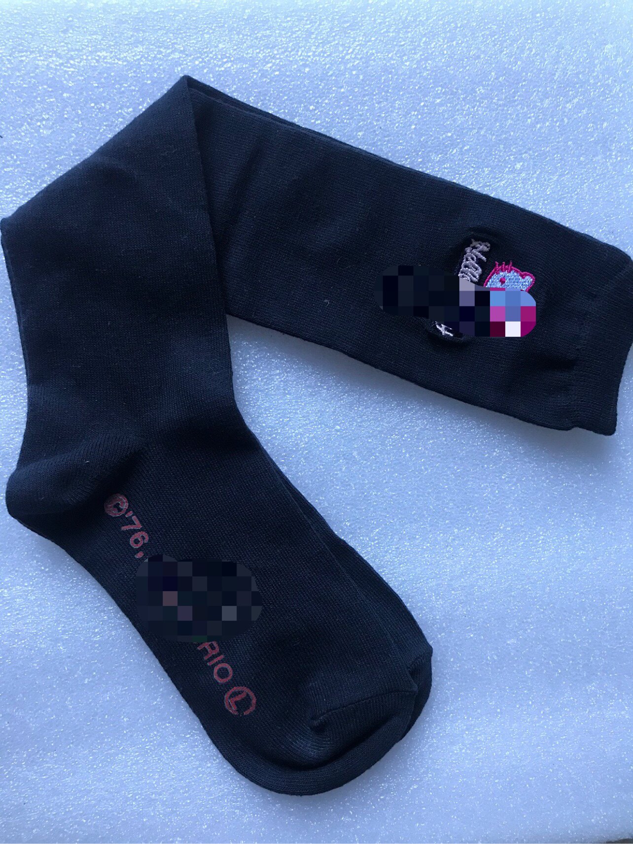 深蓝色中筒袜1双 35-38码