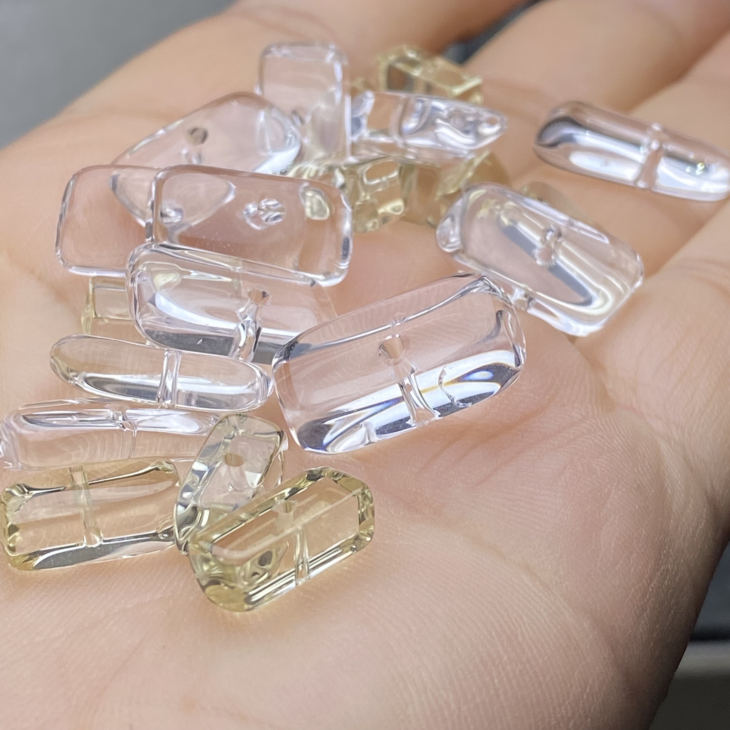 全净体天然白水晶随形散珠子手串黄水晶长牌子手链项链diy配件饰