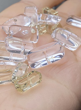 全净体天然白水晶随形散珠子手串黄水晶长牌子手链项链diy配件饰