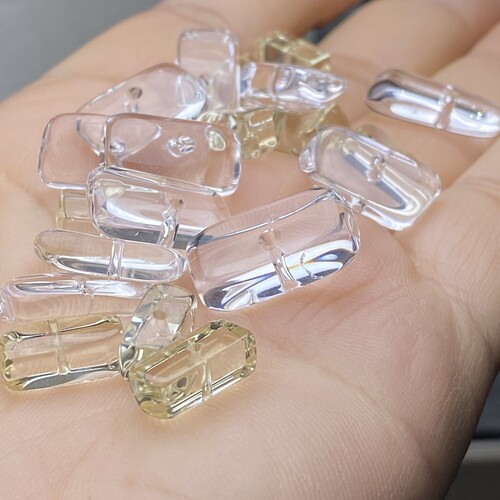 全净体天然白水晶随形散珠子手串黄水晶长牌子手链项链diy配件饰