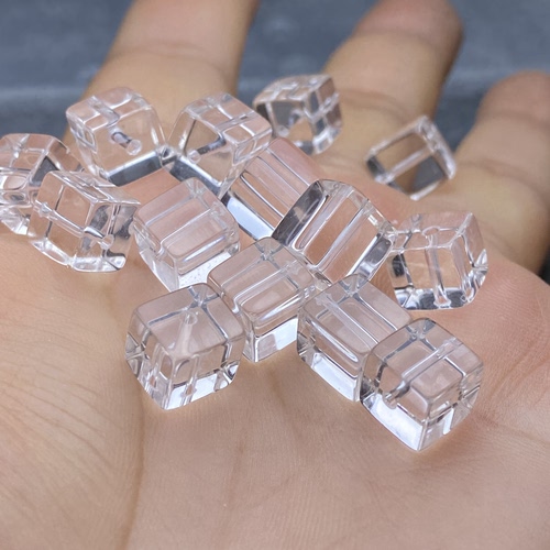 全净体白水晶方块散珠子手串手链锁骨项链魔方diy配件配饰品养晶
