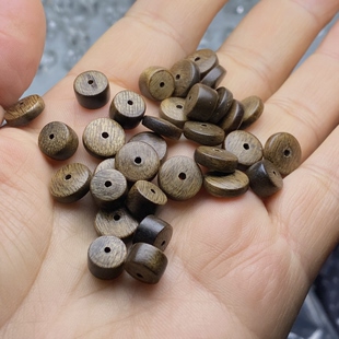 沉水天然沉香木隔片药片手串手链项链蜜蜡水晶垫片diy木配件配饰